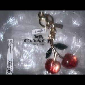 Coach Signature Cherry Keychain NWT